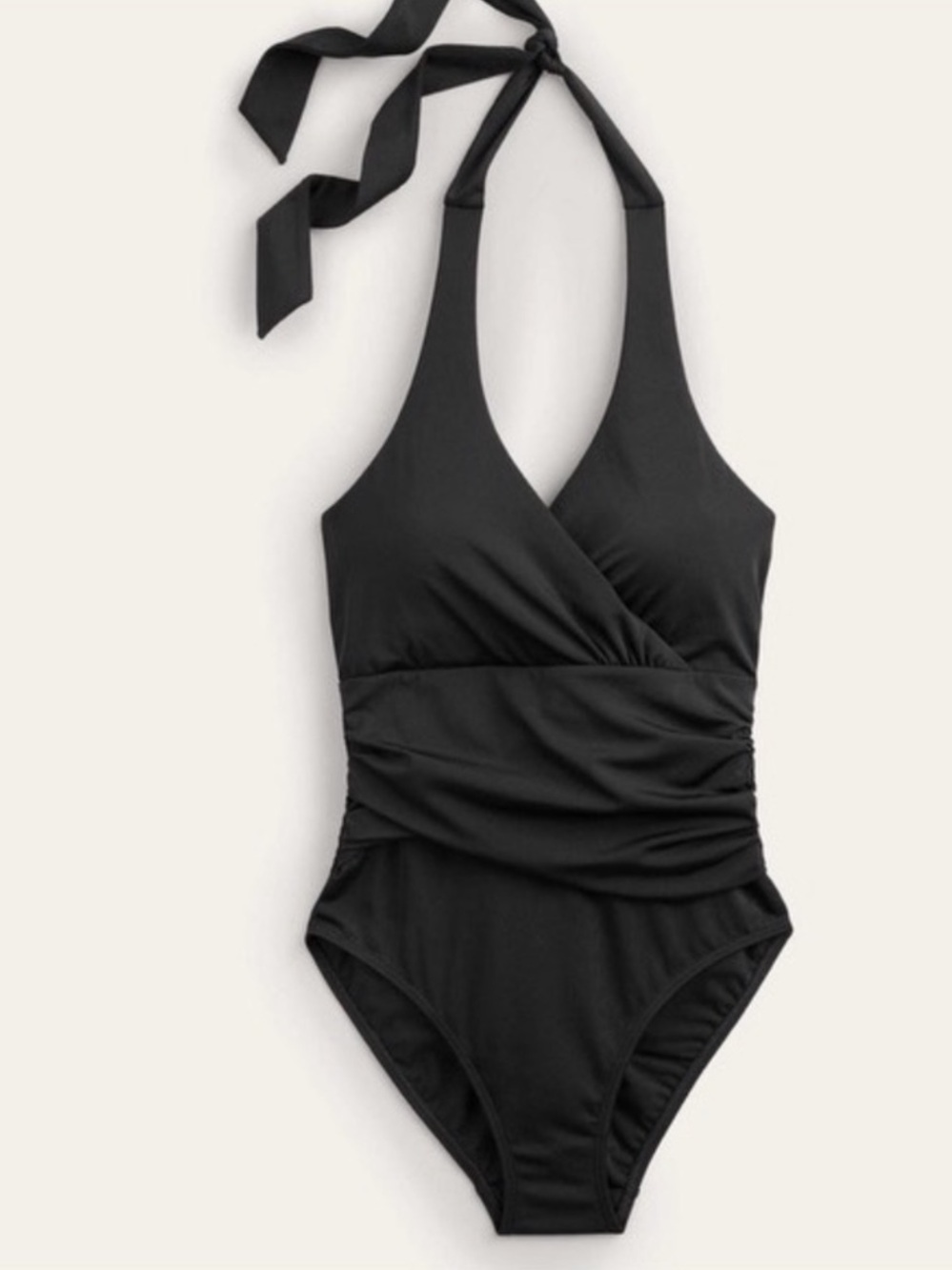 Boden womenās Classic Black Halter One-Piece Swimsuit - NWT